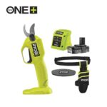 Cesoia RYOBI 18V (1x 2.0Ah) con Fodero e Pietra per affilatura